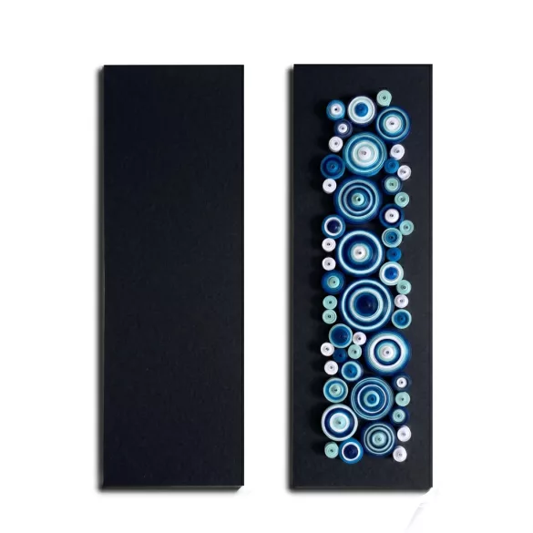 Wandbild-Rohling zum Dekorieren, SCHWARZ - METALLIC (2 Stk., 11 cm x 32 cm)