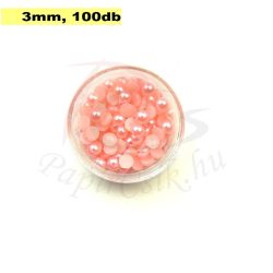 Kunststoff-Halbkugelperle, rosa (3mm, 100 Stück)