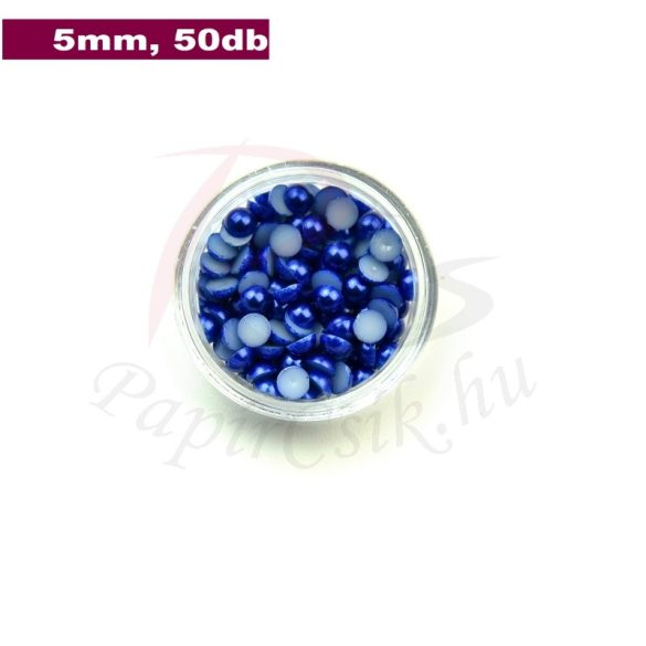 Kunststoff-Halbkugelperle, dunkelblau (5mm, 50 Stück)