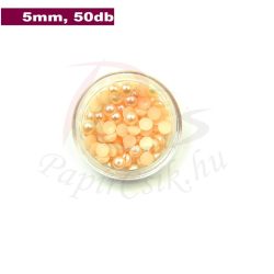 Kunststoff-Halbkugelperle, pfirsich (5mm, 50 Stück)