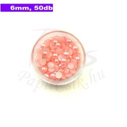 Kunststoff-Halbkugelperle, rosa (6mm, 50 Stück)
