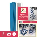   Blau-Weiß - Quilling Muster (200 Stück Streifen und Beschreibung mit Bilder)