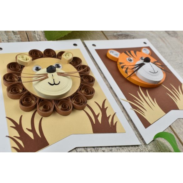 Löwe und Tiger - Quilling Muster (230 Stück Streifen und Beschreibung mit Bilder)