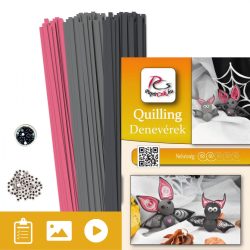    Fledermaus - Quilling Muster (200 Stück Streifen und Beschreibung mit Bilder)