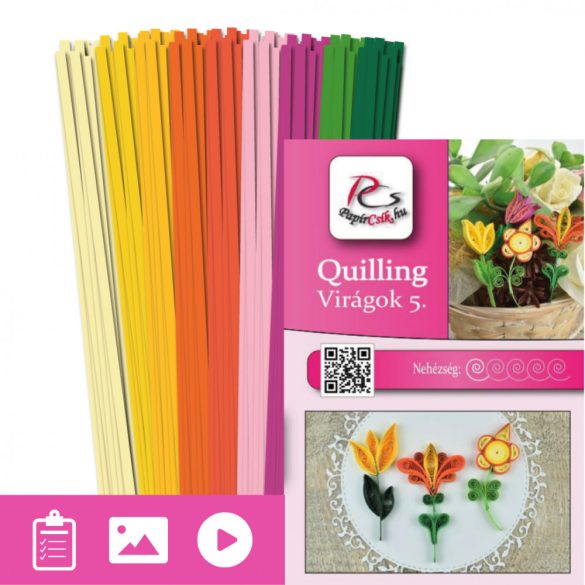 Blumen 5. - Quilling Muster (180 Stück Streifen und Beschreibung mit Bilder)