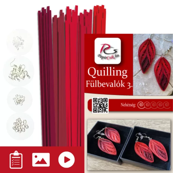 Ohrringe 3 – Quilling-Muster (100 Streifen, Ohrringteile 20 Stück/10 Paar, mit Muster und Beschreibung, mit Bildern)