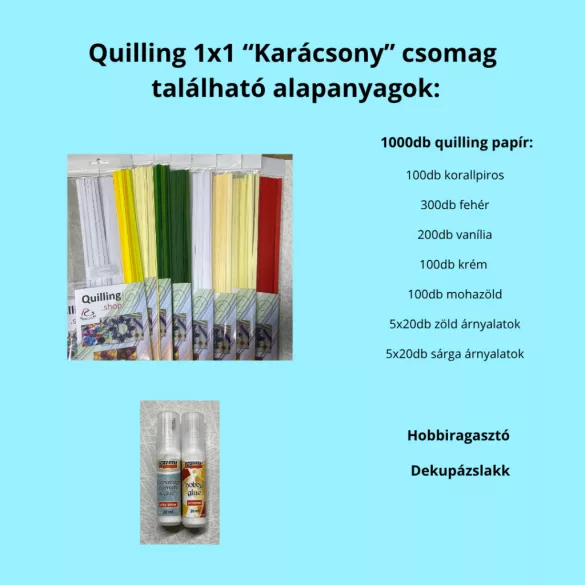 Quilling 1x1 - Karácsony - TANFOLYAM és KEZDŐCSOMAG 11 féle mintával (Alapanyagokkal és eszközökkel!) Angyalka, Csillag, Hópehely