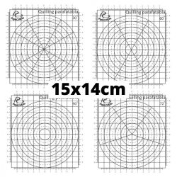   Quilling Schablonen Papier – 30, 60, 72 und 90 Grad Aufteilung (4 Stück, 15 x 14 cm)